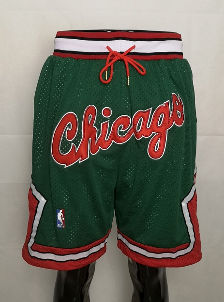 2020 Men NBA Chicago Bulls green shorts